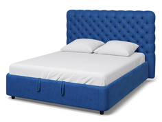 Двуспальная кровать ARMOS с ПМ Sally Велюр Vip 10 синий 160х200