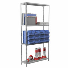 Стеллаж металлический BRABIX "MS KD-185/30/70-4" Серый