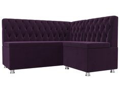 Диван кухонный Лига Диванов Мирта правый угол 151x125x90, велюр, фиолетовый