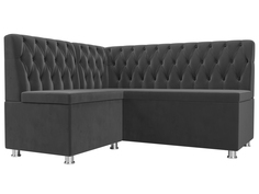 Диван кухонный Лига Диванов Мирта левый угол 151x125x90, велюр, серый