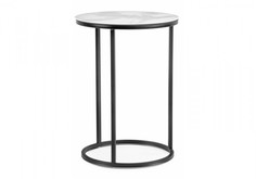 Журнальный столик Иберис круглый белый мрамор / черный Woodville