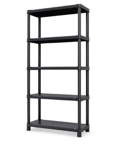 Стеллаж напольный пластик , 5 полок,цвет чёрный, 80х40х187 см Туба Дуба