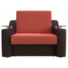 Диван-кровать Лига диванов Сенатор, коралловый/коричневый
