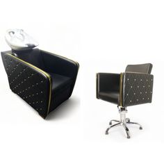 Парикмахерское кресло Голдиум, Черный, 1 мойка глубокая белая раковина No Brand