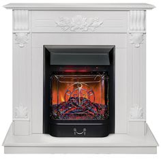 Электрокамин RealFlame Ottawa R STD/EUG WT-F614 с очагом Majestic Lux Black
