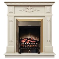 Электрокамин RealFlame Lilian R STD/EUG WT-F617 с очагом Fobos Lux Brass