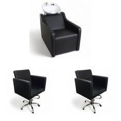 Парикмахерское кресло Сири, 2 кресла, 1 мойка глубокая белая раковина No Brand