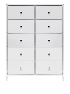 Комод узкий Leset Хайди на 10 ящиков белый