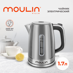 Чайник электрический Moulin Villa MV EK-002 1.7 л серебристый, серый, черный