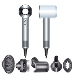 Фен Dyson HD08 1600 Вт белый, серебристый