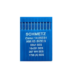 Иглы Schmetz DBx1 №65 для пром швейной машины трикотажная заточка SES тонкая колба
