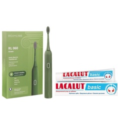 Электрическая зубная щетка Revyline RL 060+зубная паста зеленый