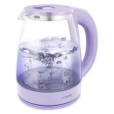Чайник электрический LUMME LU-160 2 л прозрачный, фиолетовый
