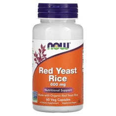 Красный дрожжевой рис NOW Red Yeast Rice 600мг 60 веганских капсул
