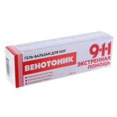 Гель для ног 911 Венотоник при тяжести, боли и отёках в ногах 100 мл Mirrolla