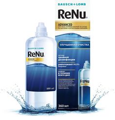 Раствор унив Bausch+Lomb ReNu Advanced для мягких контактных линз 360 мл+контейнер Bausch&Lomb