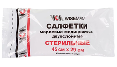 Салфетка 2-х слойная №5, 45х29см,плотность 28г Wiseman, 4шт No Brand