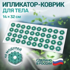 Ипликатор коврик ONLITOP 40 модулей 14x32 см цвет белый, зелёный