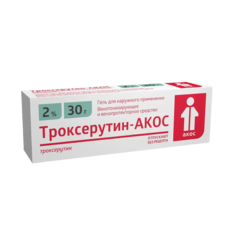 Троксерутин-Акос, гель 2 %, туба 30 г