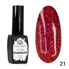 Гель-лак 21 с фольгой Global Fashion Stardust светоотражающий блестящий 8 мл