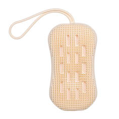 Щетка-губка для мытья тела, 13 см, двусторонняя, силикон/полиуретан, бежевая, Bath Kuchenland