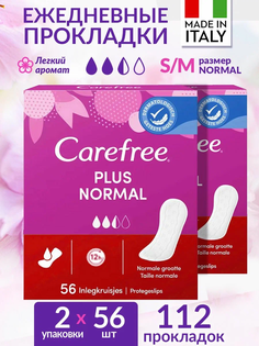 Ежедневные прокладки Carefree Plus Normal 2,5капли легкий аромат свежести 56шт. х 2уп.