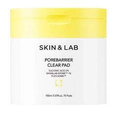 Диски для лица Skin&Lab Porebarrier Clear Pad Очищающие с янтарной кислотой 70 шт