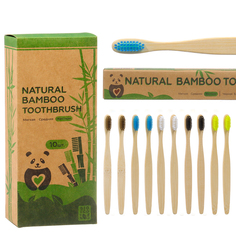 Зубная щетка Bio Eco бамбуковая жесткая, микс цветов, 10 шт