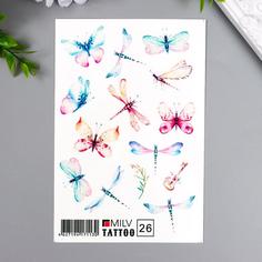 Татуировка на тело "Стрекозы" 10х15 см No Brand