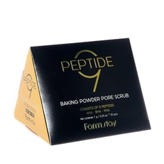 Скраб в пирамидках FarmStay для очищения пор, с комплексом из 9 пептидов, 7 г * 25 шт