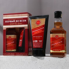 Набор Первый во всем: гель для душа во флаконе виски 250 мл, аромат шафран и ирландский ви No Brand