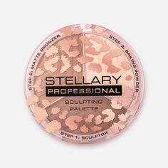 Палетка для контуринга Stellary, скульптор, пудра и бронзер, №02, 11,4 г