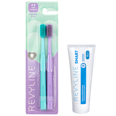 Набор зубных щеток Revyline SM6000 DUO Mint и Violet, Зубная паста Revyline Smart, 75 г