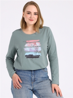 Лонгслив женский Апрель 1ЖДЛД4037001 зеленый 104-164