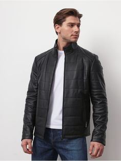 Кожаная куртка мужская Grizman 42240 черная 52-54 RU