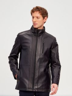 Кожаная куртка мужская Grizman 42436 черная 50-52 RU