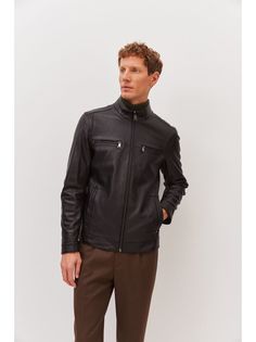 Кожаная куртка мужская Grizman 42367 черная 48-50 RU