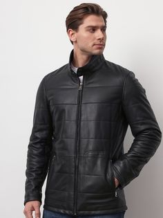 Кожаная куртка мужская Grizman 42483 черная 50-52 RU
