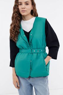 Утепленный жилет женский Baon B1624002 зеленый XL