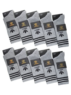 Комплект носков унисекс Adidas F-A8031-10 серых 41-47, 10 пар