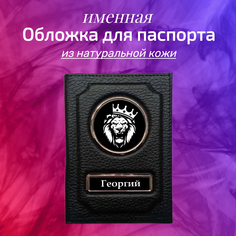 Обложка для паспорта мужская WASH PODAROK Лев Геогрий