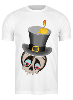 Футболка мужская Printio Грустный череп в цилиндре 2872289 белая 3XL