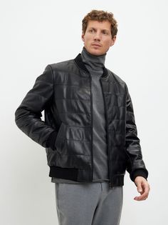 Кожаная куртка мужская Grizman 43937 черная 58 RU