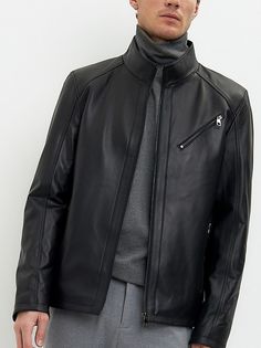 Кожаная куртка мужская Grizman 43362 черная 50 RU