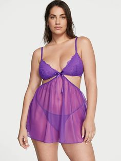 Ночная сорочка женская Victorias Secret 11223813 фиолетовая М