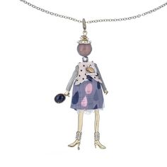 Колье из бижутерного сплава 40,5 см Miamelie MiA-2401-CL5579, бисер/стразы/текстиль