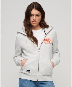 Толстовка женская Superdry W2011988A серая 8 UK