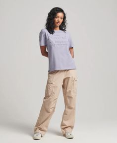 Футболка женская Superdry W1011249A фиолетовая 8 UK