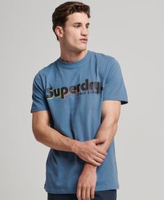 Футболка мужская Superdry M1011756A голубая 2XL