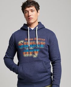 Худи мужское Superdry M2012517A синее M